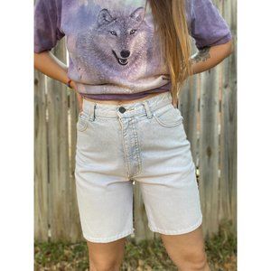 90's Vintage The Beverly Hills Denim Company High Rise Light Wash Jean Shorts 10